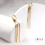 گوشواره میخی آویزدار مینیمال برند ژوپینگ
