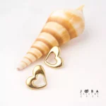گوشواره میخی قلب تو خالی برند ژوپینگ - تصویر 2