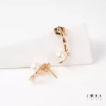 گوشواره مروارید بامبو طلایی ژوپینگ