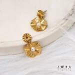 گوشواره میخی گل اویزی ژوپینگ - تصویر 3