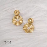 گوشواره میخی گل اویزی ژوپینگ - تصویر 2