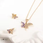 نیم ست پروانه ژوپینگ بنفش