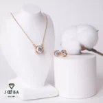 نیم ست تک نگین طلایی ژوپینگ