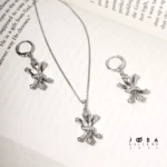 نیم ست خرچنگی ژوپینگ نقره ای