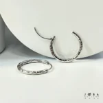 گوشواره حلقه ای تراش نقره ای ژوپینگ