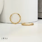گوشواره حلقه طلایی تراشه ژوپینگ
