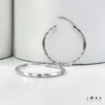 گوشواره حلقه ای نقره ای تراشه ژوپینگ