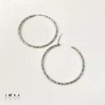 گوشواره حلقه ای نقره ای تراشه ژوپینگ - تصویر 2