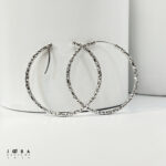 گوشواره حلقه ای نقره ای تراشه ژوپینگ