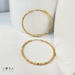 گوشواره حلقه ای 40 میل طلایی ژوپینگ