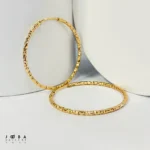 گوشواره حلقه ای 40 میل طلایی ژوپینگ - Image 3