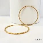 گوشواره حلقه ای 45 میل طلایی ژوپینگ - تصویر 3