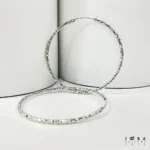 گوشواره حلقه ای 50 میل نقره ای ژوپینگ - Image 3