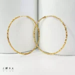 گوشواره حلقه ای طلایی تراشه بزرگ ژوپینگ