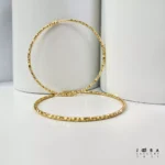 گوشواره حلقه ای طلایی تراشه بزرگ ژوپینگ - تصویر 3