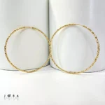 گوشواره حلقه ای طلایی تراشه بزرگ ژوپینگ - تصویر 2