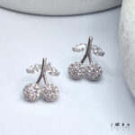گوشواره گیلاس نقره ای ژوپینگ