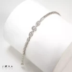 دستبند زیبای نگینی نقره ای ژوپینگ