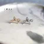 گوشواره ایرکاف طلایی نگینی پاپیون ژوپینگ - تصویر 4